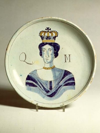 Lambeth Delftware-portræt af Queen Mary (keramik) af English School